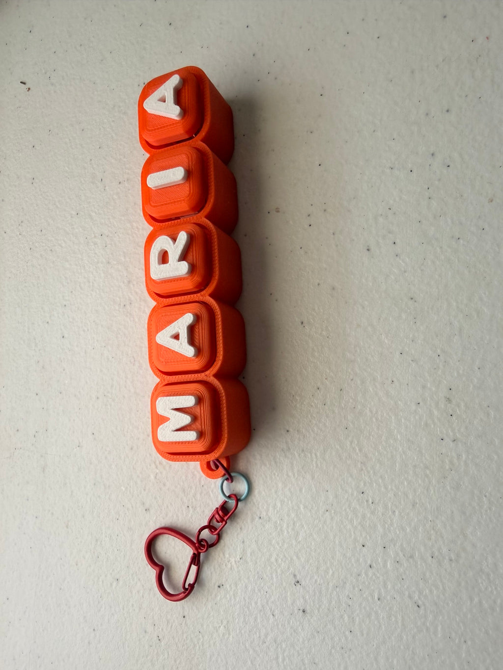 Personalized name keychain MARIA – 3D printed letter blocks