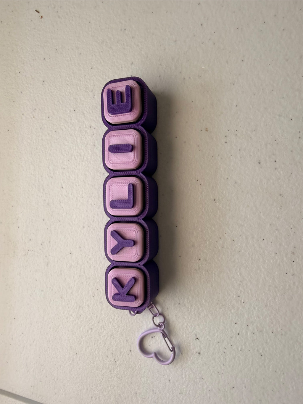 Personalized name keychain KYLIE – 3D printed letter blocks