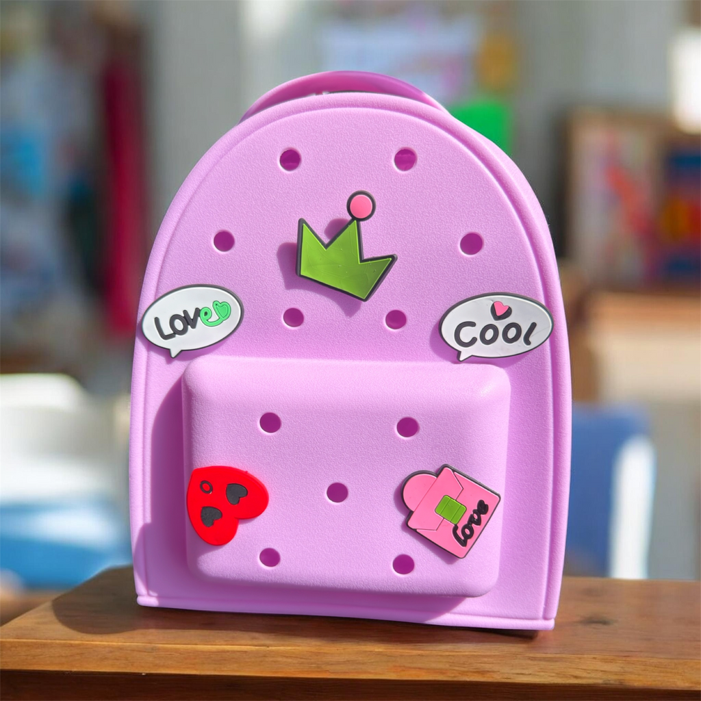 Mini Silicone Backpack with Charms – 4 Colors