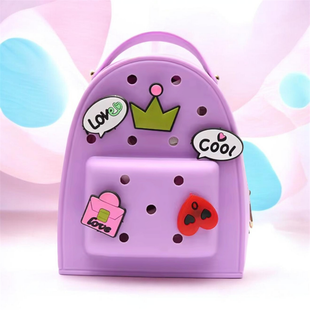 Mini Silicone Backpack with Charms – 4 Colors