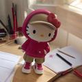 Pink Hoodie Cat – 3D Printed Collectible Figure