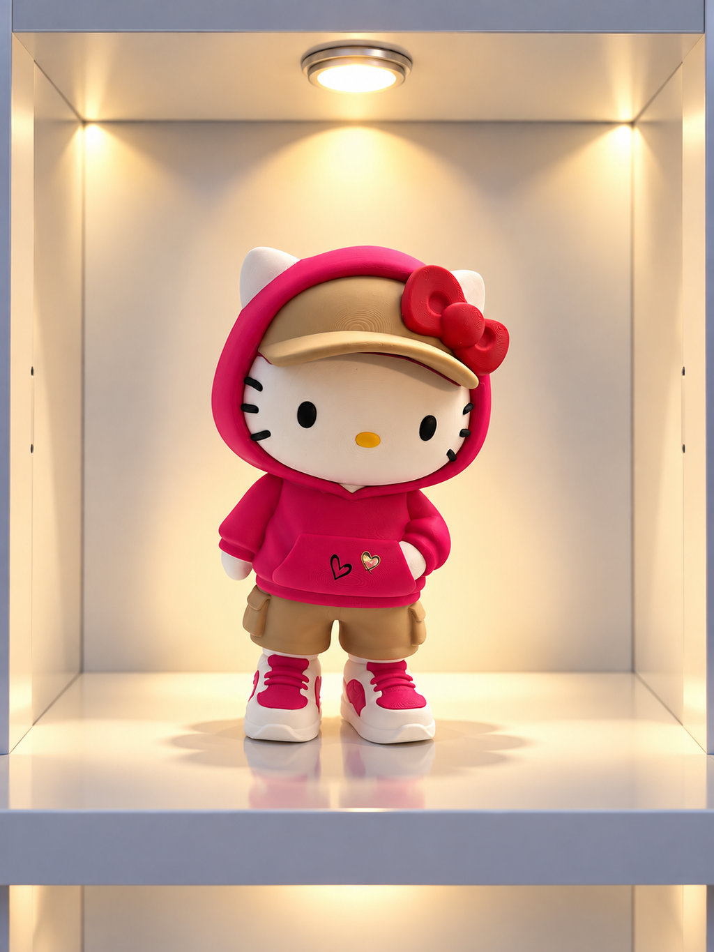 Pink Hoodie Cat – 3D Printed Collectible Figure