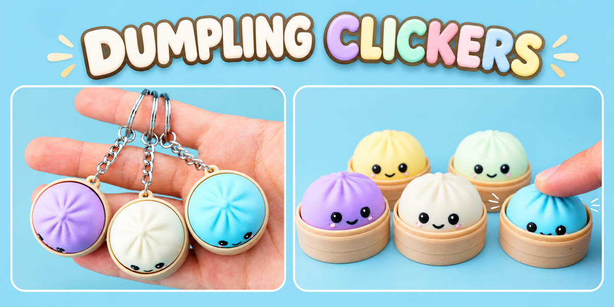Dumpling Clicker Keychain – 3D Printed Fidget