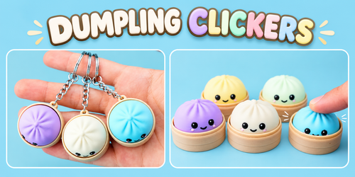Dumpling Clicker Keychain – 3D Printed Fidget